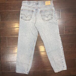 Levis 550  Mens 36x31 Jeans Blue Relaxed Fit Distressed Denim Made Mexico 90s Y2